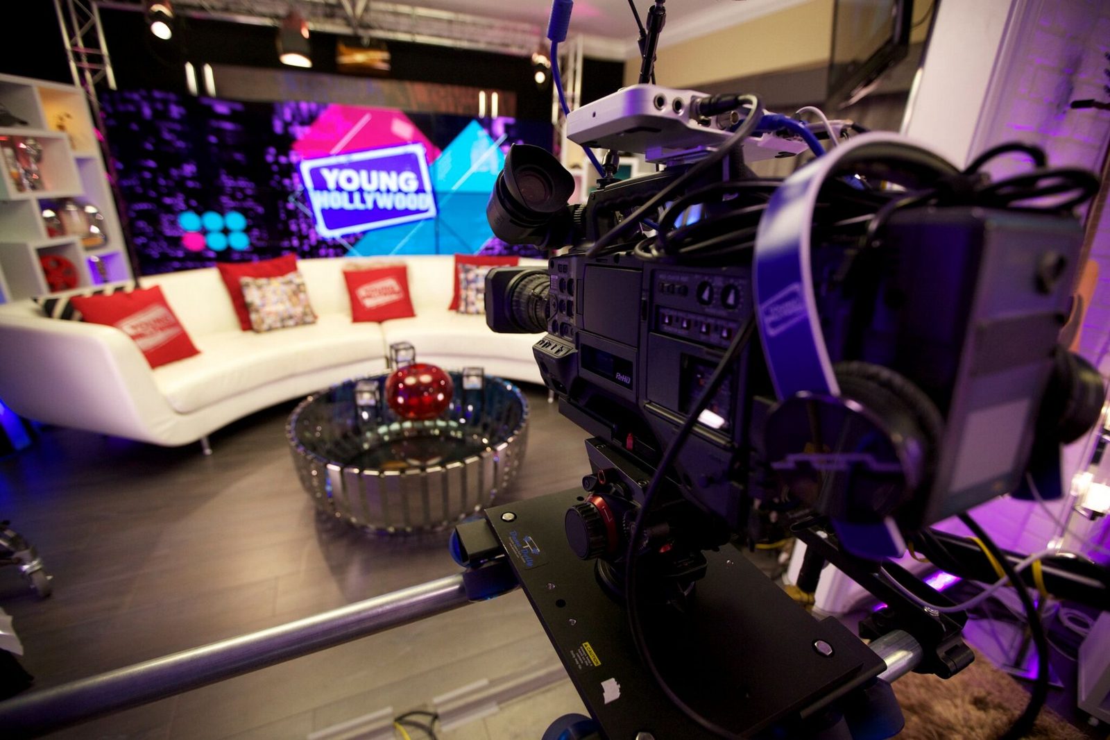 Camera on the Young Hollywood studio set
